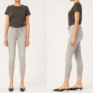 DL1961 Florence Skinny Mid-Rise Instasculpt Crop Grey Jeans Size 26